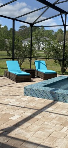 Customer photo review of Sorrento 3 Piece Outdoor Patio Chaise Lounge Set in Brown