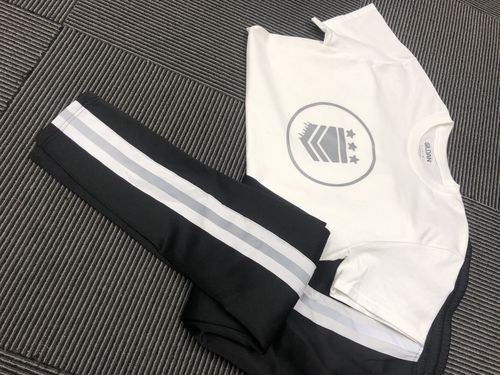 Customer photo review of Reflective Tape Track Pants Black (1A1-450)