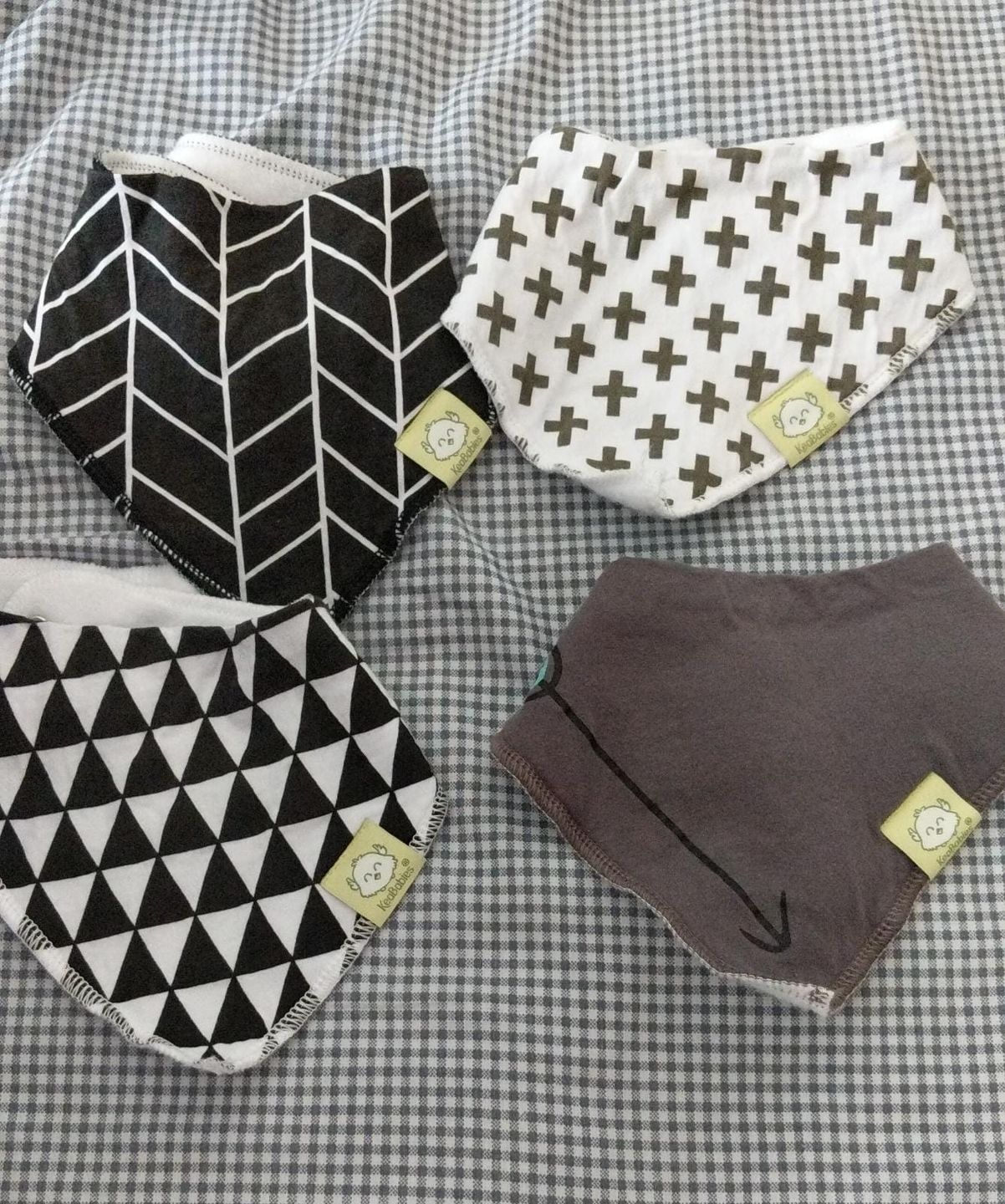 Customer photo review of Organic Baby Bandana Bibs