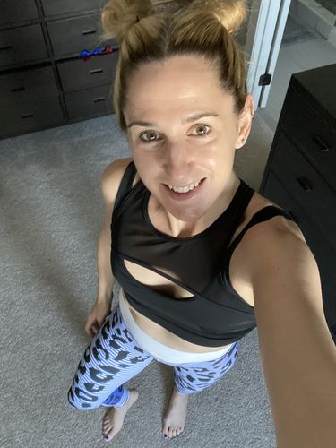 Customer photo review of Leopard Chevron Leggings