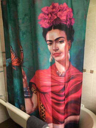 Customer photo review of Frida Kahlo Butterfly Self Design Shower Curtain Bathroom Decor