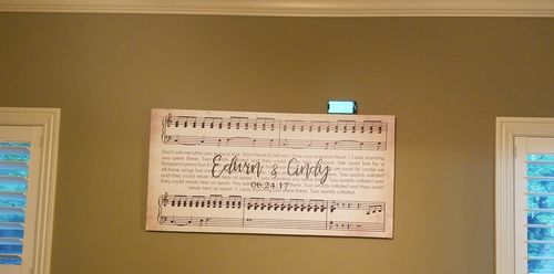 Customer photo review of Custom Couple Music Premium Canvas - Ready to Hang