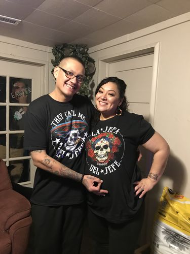 Customer photo review of La Jefa Del Jefe OG Chingona Unisex T-Shirt