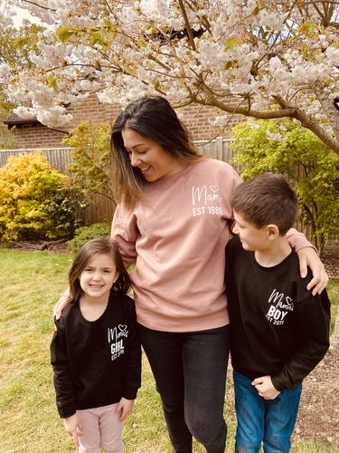 Customer photo review of Personalised Mama & Boy Established Mum & Kid Matching Sweaters (MRK X)