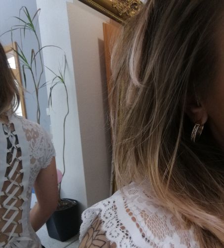 Customer photo review of Sexy Backless Lace Bodysuit