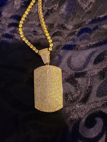 Customer photo review of Lemonade Fully Iced Micropave Dogtag Pendant