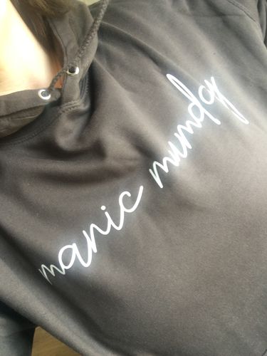 Customer photo review of Manic Mumday Script Hoodie (MRK X)