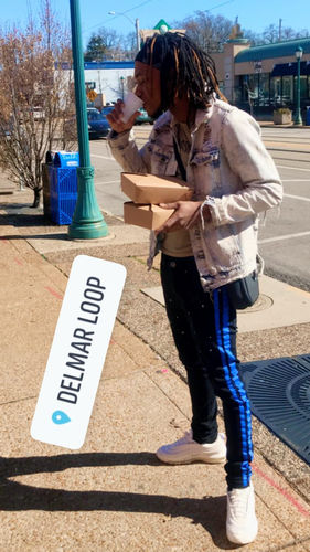 Customer photo review of Side Stripe Print Skinny Fit Denim Black - Blue (M4701DB)