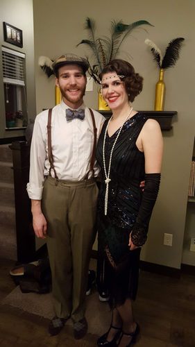 Customer photo review of US Only Dark Green 1920s Sequined Flapper Dress