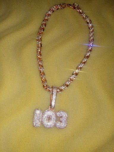 Customer photo review of 8mm Premium Thick Iced Out Rope Chain