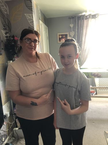 Customer photo review of Mum Of A Princess/Daughter Of A Queen Matching Tees (MRK X)