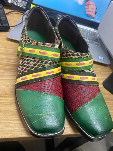 Customer photo review of Pre-sale Bohee Women Retro Handmade Ethnic Style Leather Pumps