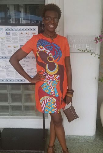 Customer photo review of African Girl Tee Dress