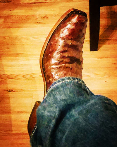 Customer photo review of Mens Elgin Full-Quill Ostrich Boots - Brown