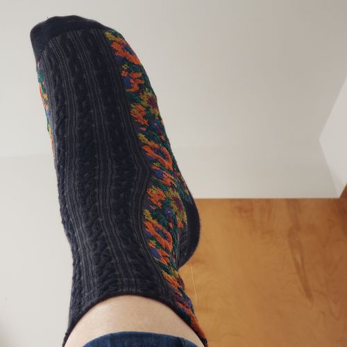 Customer photo review of Retro Floral Jacquard Socks