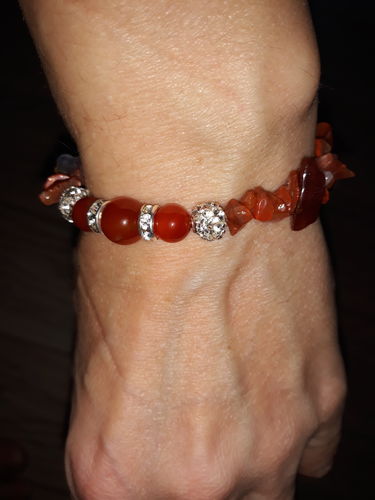 Customer photo review of BRACELET STRASS ET CORNALINE