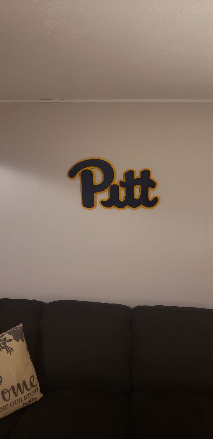 Customer photo review of University of Pittsburgh "Pitt" Script 3D Metal Art