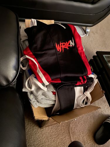 Customer photo review of Zip Pocket Dual Stripe Track Pants Black - Red (M4386PS)