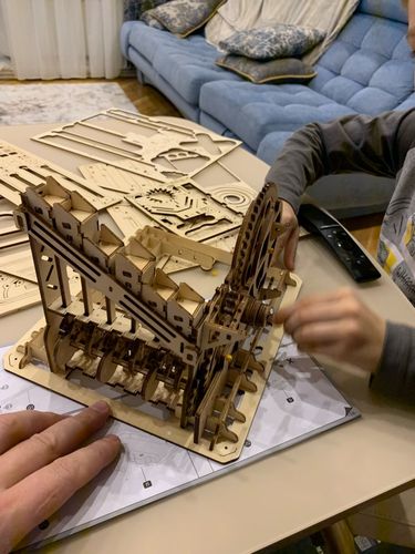 Customer photo review of Robotime 3D Wooden Marble Run Kit