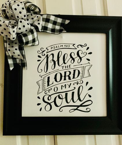 Customer photo review of Mesh Stencil - Bless the Lord - 8.5 x 11