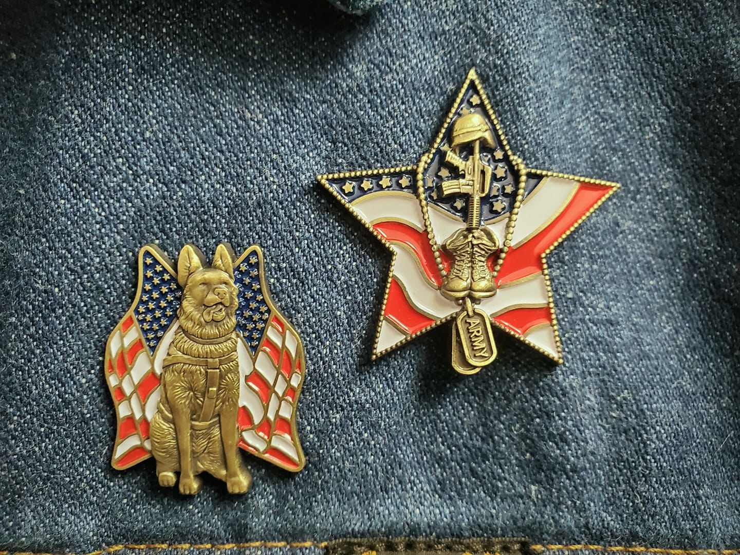 Customer photo review of K-9 Veteran Pin