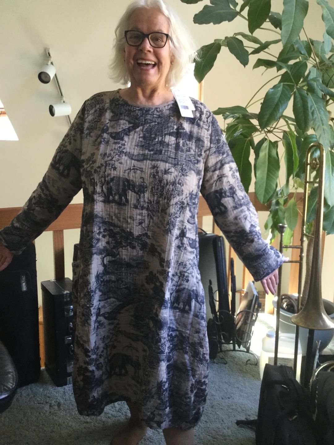 Customer photo review of Plus Size - Printing 100%Cotton Dress Robe