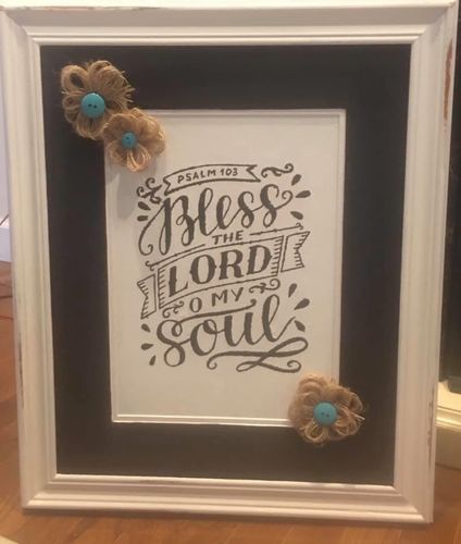 Customer photo review of Mesh Stencil - Bless the Lord - 8.5 x 11