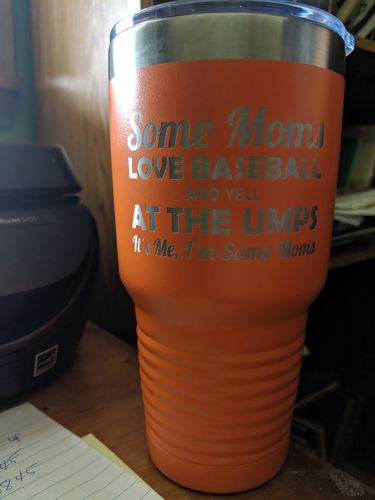 Customer photo review of Personalized Real Baseball Moms 30oz Tumbler