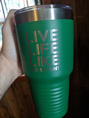 Customer photo review of Personalized Real Baseball Moms 30oz Tumbler