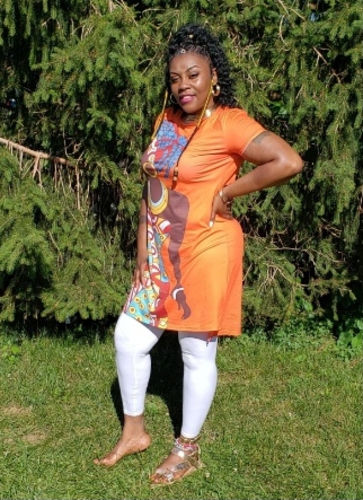Customer photo review of African Girl Tee Dress