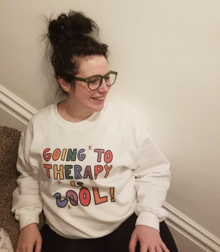 Customer photo review of Going To Therapy Is Cool! -- Sweatshirt