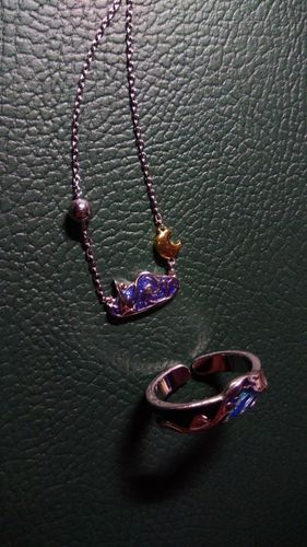 Customer photo review of The great wave off kanagawa couple rings