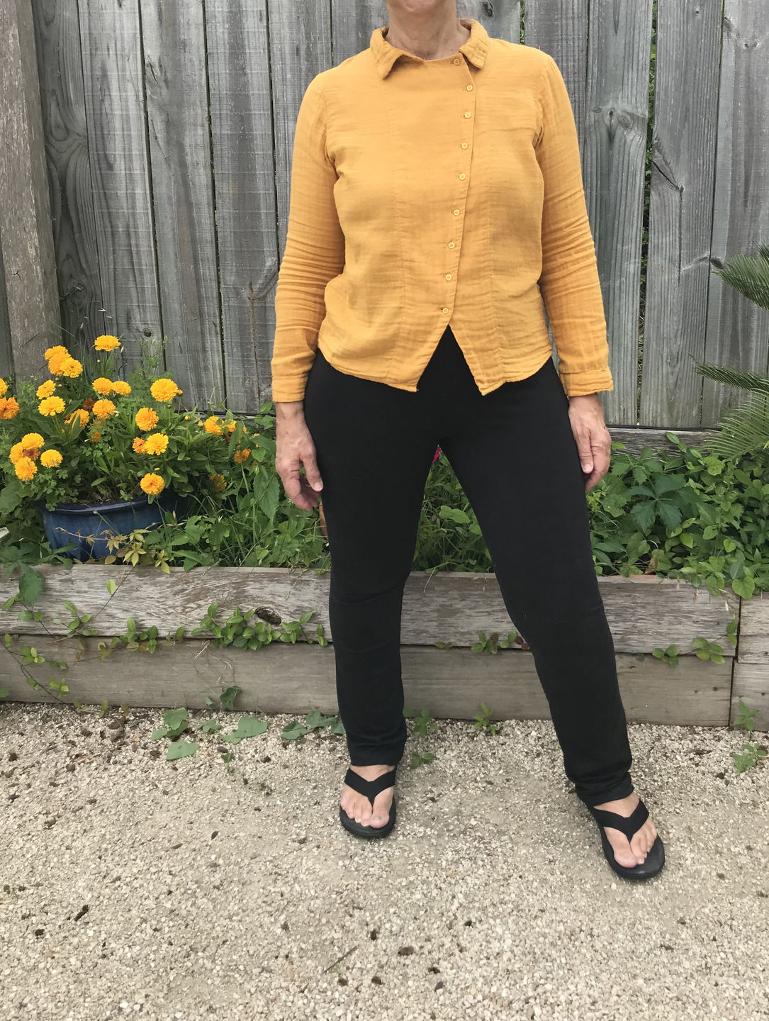 Customer photo review of PLUS Size - Retro  Solid Color Long Sleeve 100% Cotton Shirt