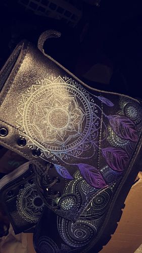 Customer photo review of Blue Green Dreamcatcher Handcrafted Boots