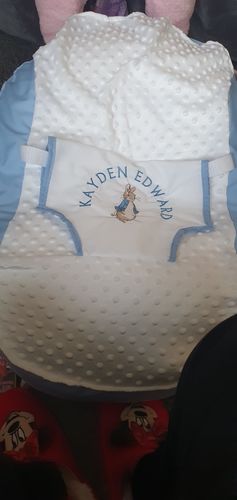 Customer photo review of Personalised Peter Rabbit Baby Bean Bag
