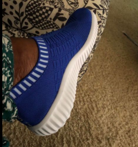 Customer photo review of Comfortable Mesh Slip on Easy Sneakers