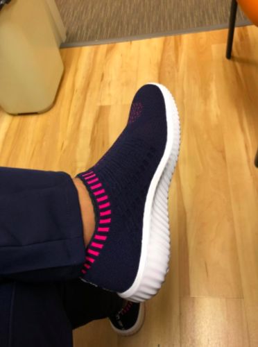 Customer photo review of Comfortable Mesh Slip on Easy Sneakers