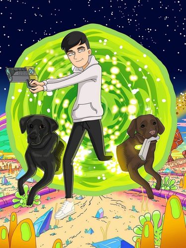 Customer photo review of 'Rick and Morty' Custom Portrait