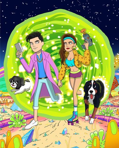 Customer photo review of 'Rick and Morty' Custom Portrait