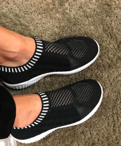 Customer photo review of Comfortable Mesh Slip on Easy Sneakers