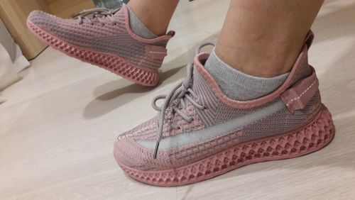 Customer photo review of Net Surface Breathable Lace-Up Yeezy Sneakers
