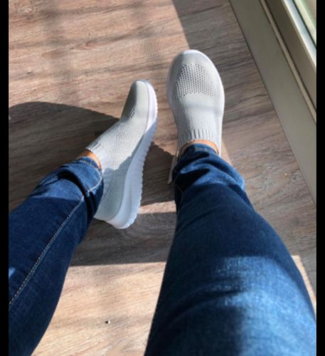 Customer photo review of Comfortable Mesh Slip on Easy Sneakers