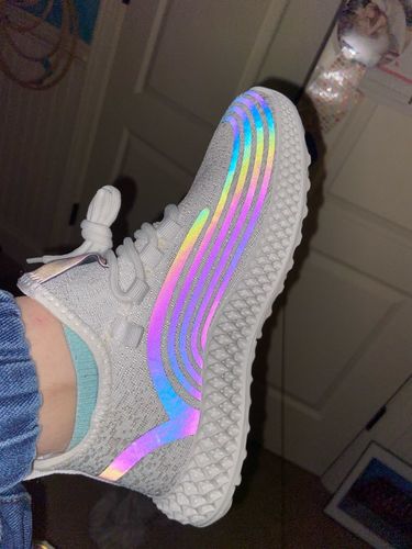 Customer photo review of Striped Lace-Up Muffin Casual Sneakers