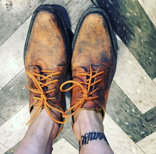 Customer photo review of No.1044 TARMAC tie shoe Orange navy playa WOMEN