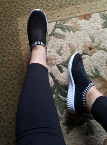 Customer photo review of Comfortable Mesh Slip on Easy Sneakers