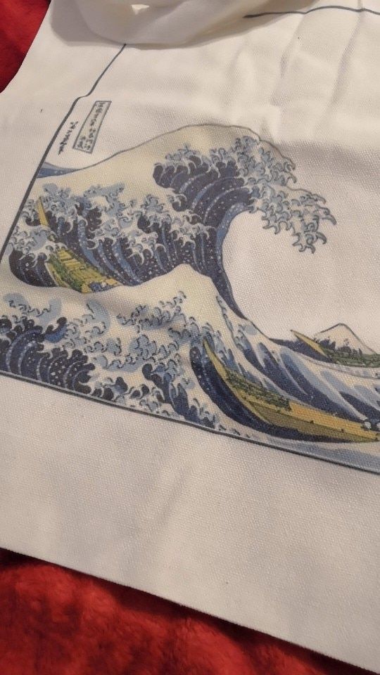 Customer photo review of Hokusai wave bag