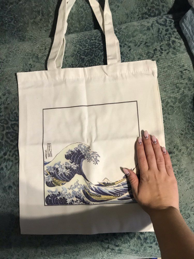 Customer photo review of Hokusai wave bag
