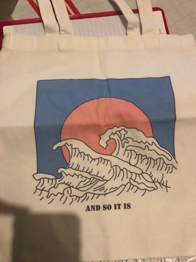 Customer photo review of Hokusai wave bag