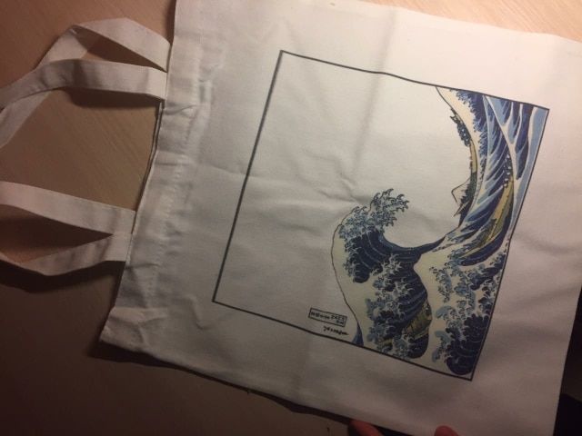 Customer photo review of Hokusai wave bag