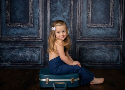 Customer photo review of Kate Retro Deep Blue Wall Door Photography Backdrops Wedding